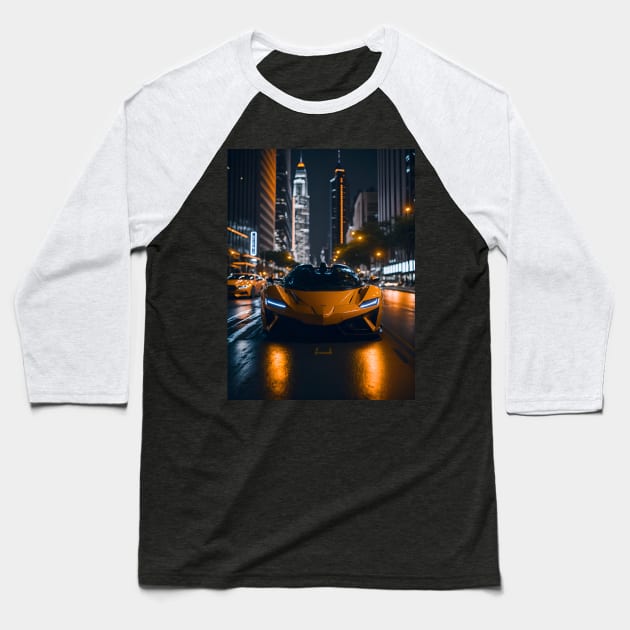 Chicago Night Ride Baseball T-Shirt by star trek fanart and more